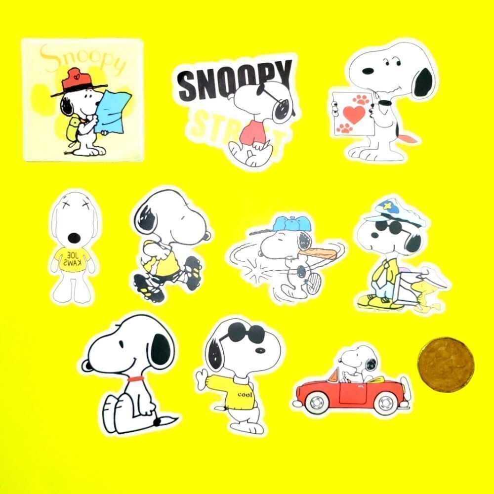 3/$20 Brand New 10x Snoopy Waterproof Stickers #$